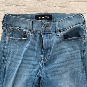 Express mid rise jean legging with holes